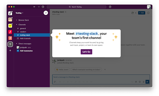 Slack's user interface