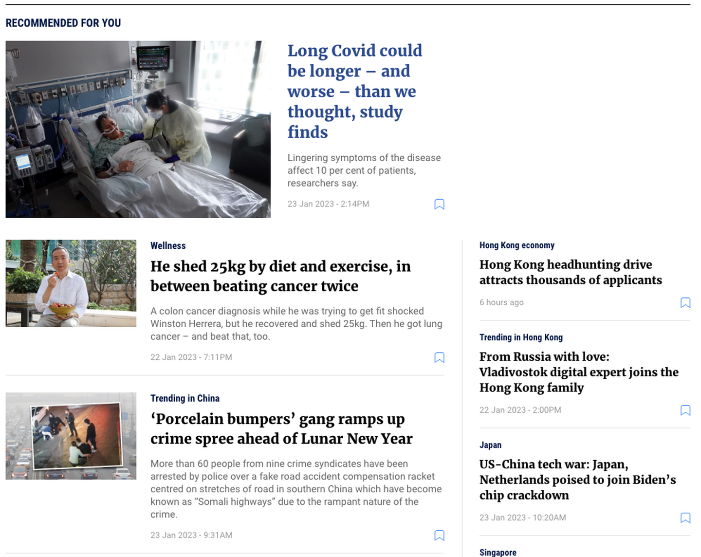 South China Morning Post’s segment-based ‘Recommended for you’ service