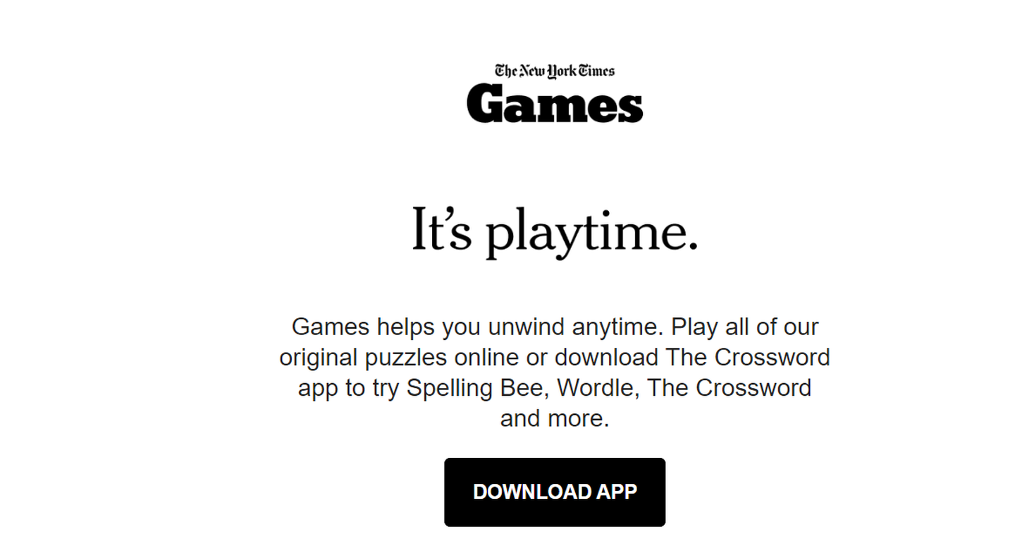 How The New York Times promotes Games during onboarding