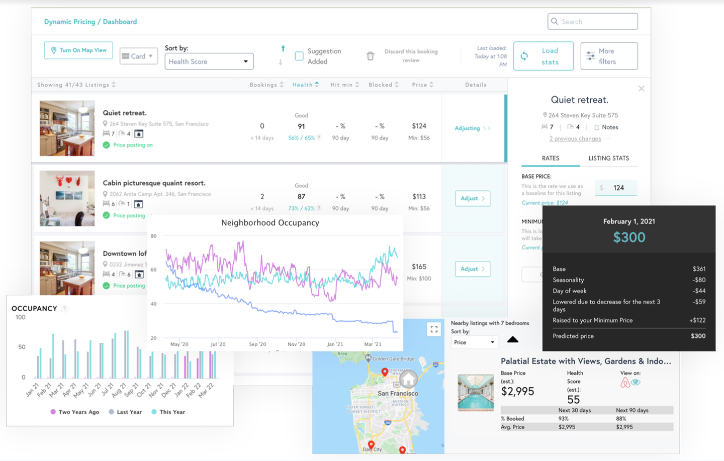 Beyond’s dynamic pricing dashboard for rental owners