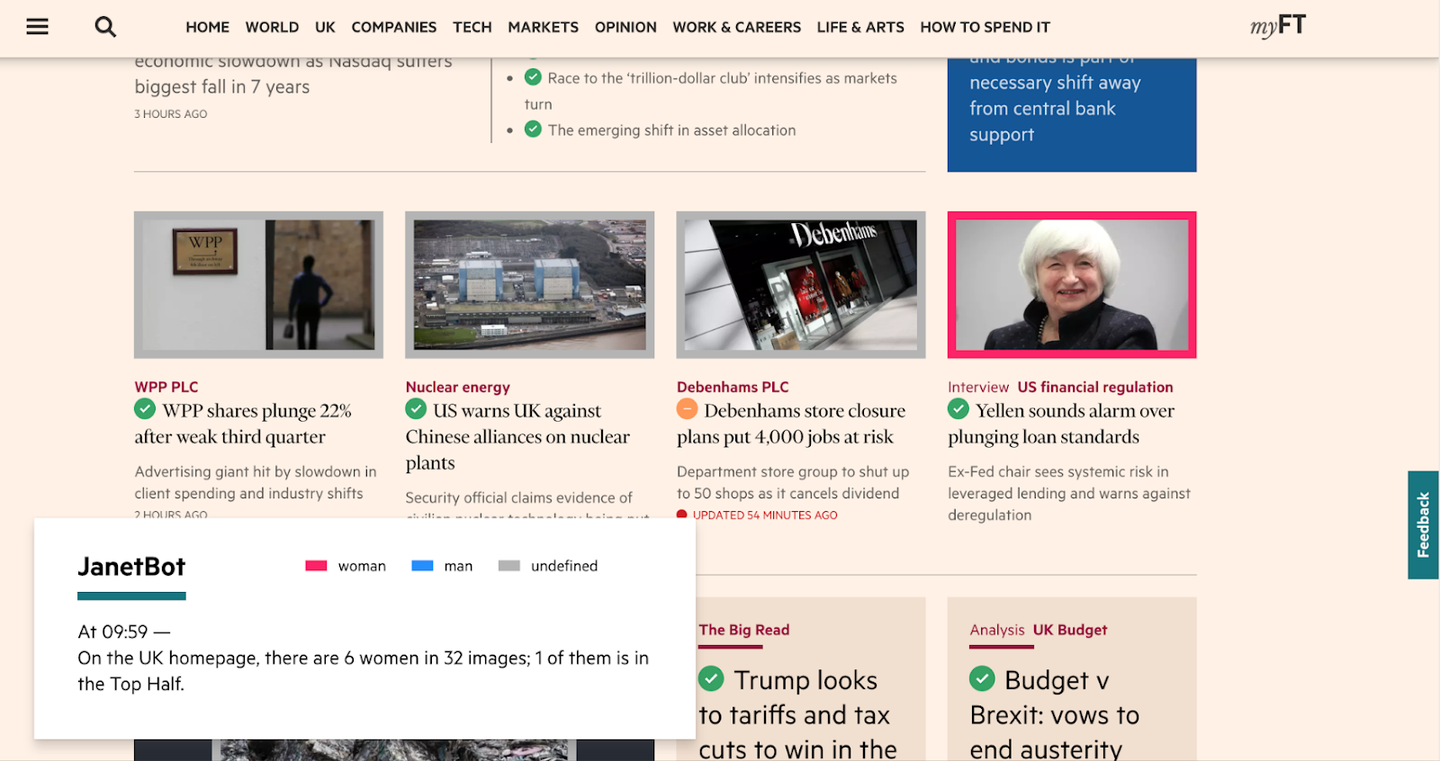 Homepage plugin from the FT’s JanetBot